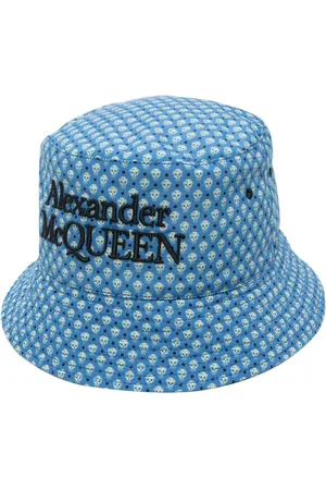 Alexander McQueen Tilbehør, Herre, Blå, M, Bomuld, Blå Skull-print spandhat