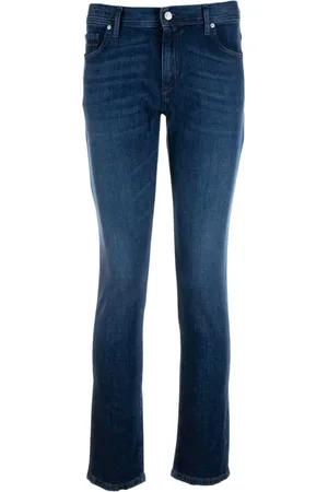 Alberto Jeans, Herre, Blå, W30 L34, Uld, Blå Stilfuld Model