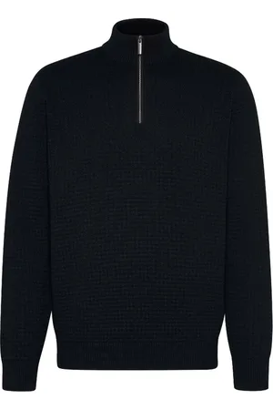 Bugatti Strik, Herre, Blå, 2XL, Bomuld, Blå Pullovers