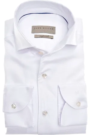 john miller Skjorte, Herre, Hvid, 3XL, Bomuld, Hvide langærmede skjorter
