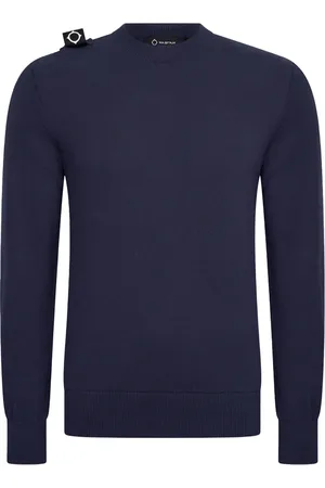 MA.STRUM Strik, Herre, Blå, L, Uld, Blå Stilfuld