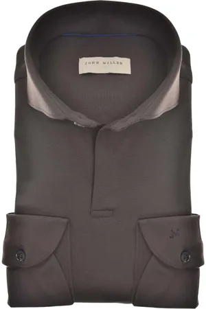 john miller Skjorte, Herre, Brun, XS, Nylon, Brun Langærmet Skjorte