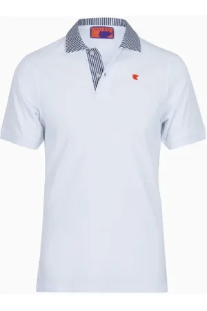 Gallo Top, Herre, Hvid, L, Bomuld, Herre hvid polo shirt med seersucker krave