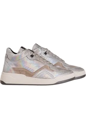 VIA VAI Sko, Dame, Grå, 37 EU, Læder, Metallic Sneaker med Aftagelig Sål