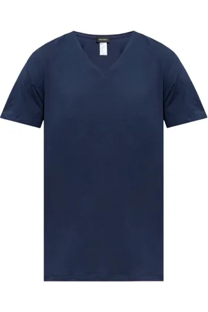 Hanro Top, Herre, Blå, L, Bomuld, Bomuld T-shirt