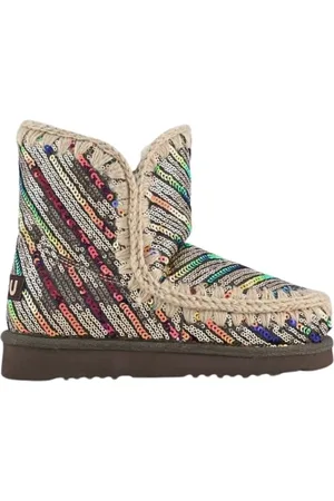 Mou Sko, Dame, Flerfarvet, 36 EU, Uld, Stribede Sequins/Lurex Støvler