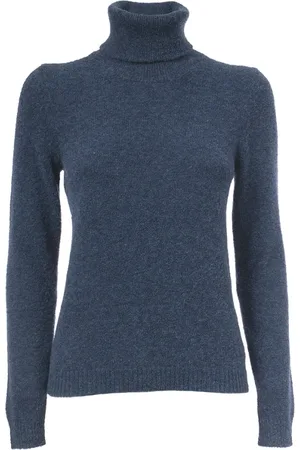Gran Sasso Strik, Dame, Blå, S, Uld, Slim Fit Højhalset Trøje