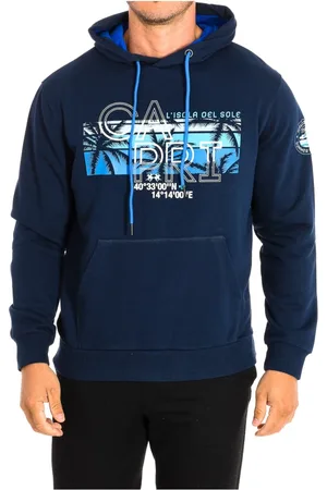 La Martina Sweathshirts & Hoodies, Herre, Blå, S, Bomuld, Hættetrøje med broderet logo