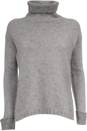 Gran Sasso Strik, Dame, Grå, M, Uld, Slim Fit Højhalset Trøje