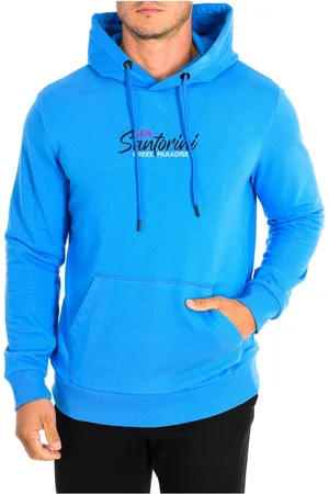 La Martina Sweathshirts & Hoodies, Herre, Blå, 3XL, Bomuld, Blå Hættetrøje med Broderet Logo