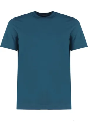 ZANONE Top, Herre, Blå, S, Bomuld, Petrolblå Bomuld T-shirt