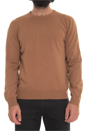 Gran Sasso Strik, Herre, Brun, 2XL, Cashmere, Italiensk Cashmere Pullover