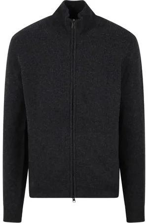 Roberto Collina Strik, Herre, Grå, XL, Uld, Uld Zip Cardigan
