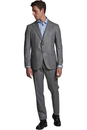 LUIGI BIANCHI MANTOVA Jakkesæt, Herre, Grå, 2XL, Uld, Elegant Kjole