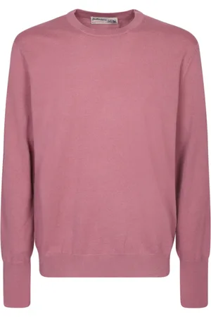BALLANTYNE Strik, Herre, Lyserød, XL, Cashmere, Lyserød Cashmere Trøje med Ribdetaljer