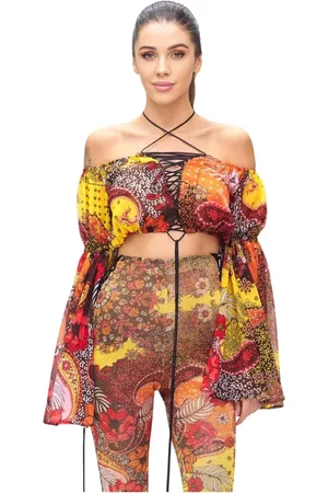 F**K Top, Dame, Flerfarvet, M, Uld, Moderne Crop Top