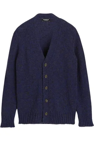 Dondup Strik, Herre, Blå, S, Uld, Bouclé Cardigan