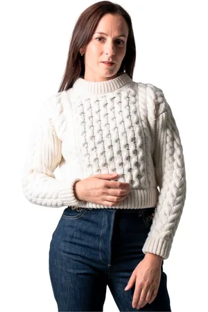 Patou Strik, Dame, Hvid, S, Uld, Cables Pullover Avalanche Kn138 8064