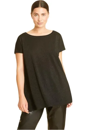 Persona by Marina Rinaldi Top, Dame, Sort, M, Uld, Moderne T-Shirt til Kvinder