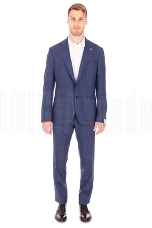 LUIGI BIANCHI MANTOVA Jakkesæt, Herre, Blå, XL, Elegant Kjole