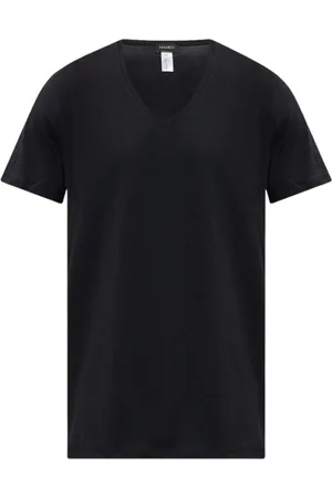 Hanro Top, Herre, Sort, L, Bomuld, Bomuld T-shirt
