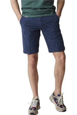 40 Weft Shorts, Herre, Blå, L, Uld, Blomsterprint Bermuda Chino