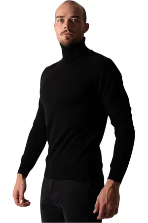 Daniele Fiesoli Strik, Herre, Sort, L, Cashmere, Cashmere Turtleneck Sweater