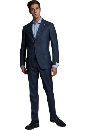 LUIGI BIANCHI MANTOVA Jakkesæt, Herre, Blå, 2XL, Elegant Kjole