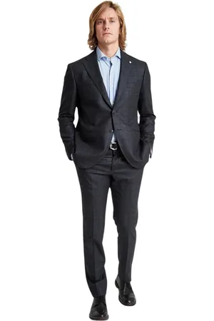 LUIGI BIANCHI MANTOVA Jakkesæt, Herre, Blå, L, Elegant Kjole