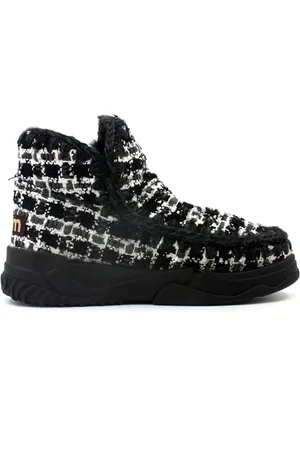 Mou Sko, Dame, Sort, 36 EU, Tweed, Sort Eskimo Trainer med Tweed