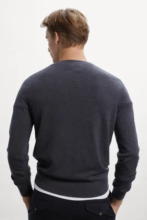 ECOALF Sweathshirts & Hoodies, Herre, Grå, L, Uld, Mørkegrå Ferro Striktrøje