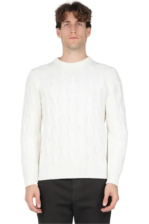 Gran Sasso Strik, Herre, , L, Uld, Flettede uld- og kasjmirrundhals sweater