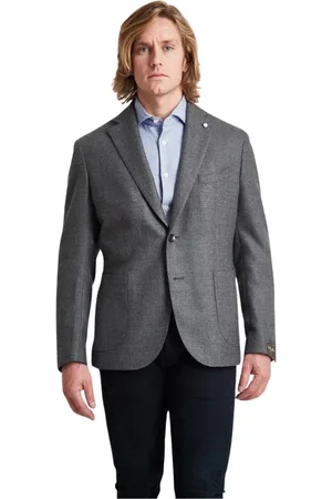 LUIGI BIANCHI MANTOVA Jakke, Herre, Grå, 2XL, Uld, Stilfuld Jakke