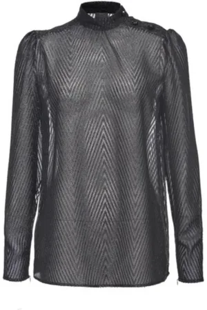 Pinko Bluser & Skjorter, Dame, Sort, S, Uld, Bruno Bluse Fil Coupe
