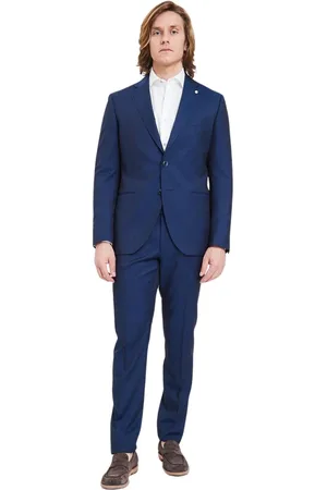 LUIGI BIANCHI MANTOVA Jakkesæt, Herre, Blå, M, Elegant Kjole