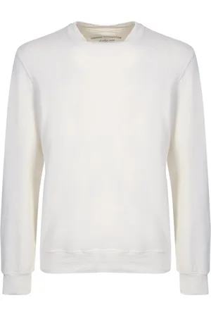 Original Vintage Strik, Herre, Hvid, S, Linned, Round-neck Knitwear