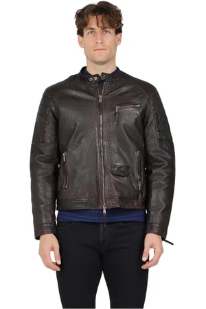 THE JACK LEATHERS Jakke, Herre, Brun, 2XL, Læder, Motorcykel Læderjakke