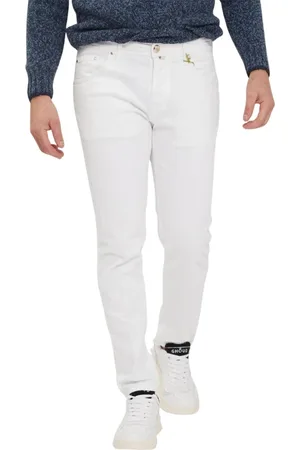 Jacob Cohen Bukser, Herre, Hvid, W35, Crop Carrot Slim Bukser