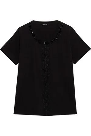 Elena Miro Bluser & Skjorter, Dame, Sort, S, Uld, Jersey Skjorte