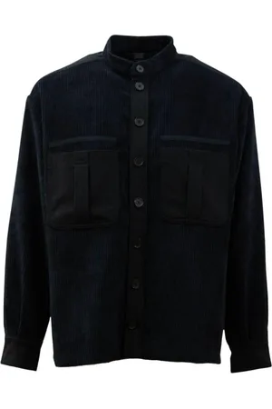 High Bluser & Skjorter, Dame, Sort, S, Uld, Oversize Sort Skjorte med Militærstil Lommer