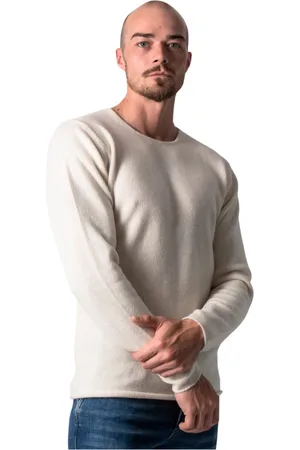 Daniele Fiesoli Strik, Herre, Hvid, XL, Cashmere, Cashmere Pullover i Offwhite