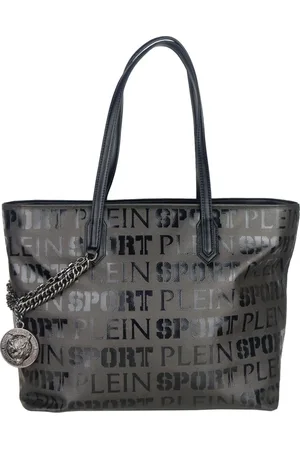 Philipp Plein Taske, Dame, Sort, ONE SIZE, Uld, Logo Print Skuldertaske