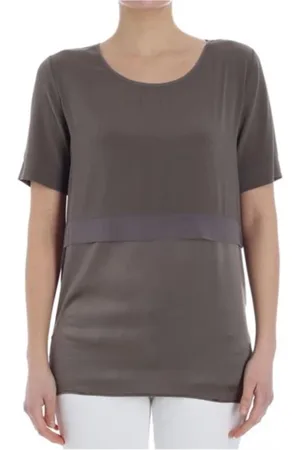 KANGRA CASHMERE Top, Dame, Grøn, XL, Kortærmet Bluse