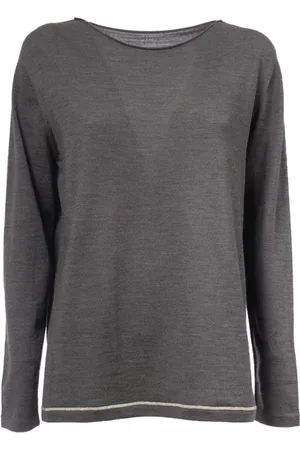 LE TRICOT PERUGIA Strik, Dame, Grå, S, Uld, Uldtrøje med Lurex-detalje