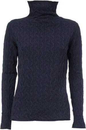 LE TRICOT PERUGIA Strik, Dame, Blå, M, Uld, Højhalset Striktrøje