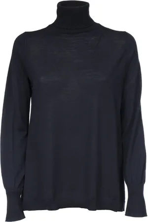 LE TRICOT PERUGIA Strik, Dame, Blå, XS, Uld, Højhalset uldtrøje