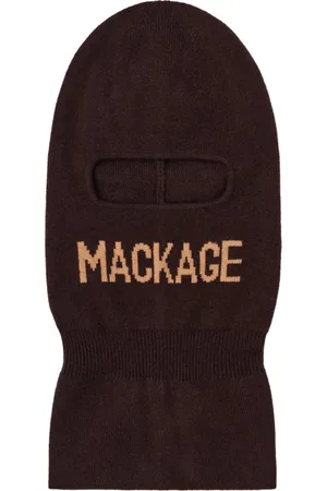 Mackage Tilbehør, Herre, Brun, ONE SIZE, Uld, Logo Balaclava Skimaske