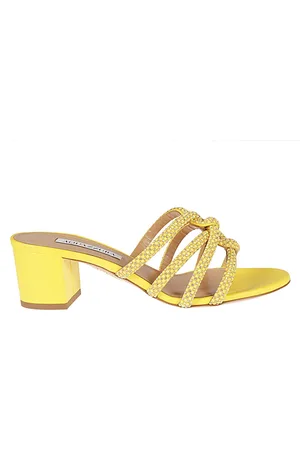 Aquazzura Sko, Dame, Gul, 40 EU, Læder, Elegante Sandaler