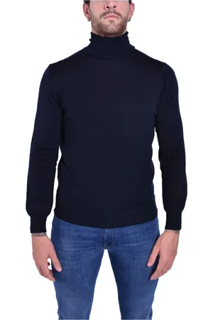KANGRA CASHMERE Strik, Herre, Blå, 2XL, Uld, Blå Dolcevita Trøje til Mænd