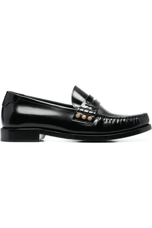 Saint Laurent Sko, Dame, Sort, 36 EU, Læder, Sorte Læder Penny-Slot Loafers
